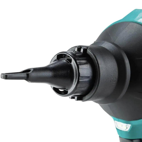 Close-up of nozzle on 18V Brushless Cordless Blower And Inflator Tool Only With 447 MPH Air, 39 CFM, 4 Speeds, 5 Nozzles, Built In LED Light
