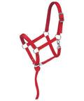 Miniature Horse Nylon Padded Halter With Removable Catch Strap Red Color Medium Size Built Tough For Everyday Use Adjustable Crown