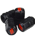 Dodge Valve Stem Caps Set Of 4 With Aluminum Alloy Cap Trim And Resin Emblem 360 Degree Rotating Tire Valve Covers