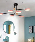 Six Arm Sputnik Chandelier Featuring Smooth Rotating 360 Degree Articulated Legs Brushed Gold Finish E27 Bulb Holder Pretty Slick Choice For Modern Living Spaces Today with stylish design and soft lighting.