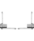 Badass Heavy Duty Pivot Door Hinges Rock Solid 360 Degree Smooth Swinging Stainless Steel Surface Mount No Wiggle Grip For Interior Doors Pack Of Four Pieces, showing two stainless steel pivot hinges from the side.