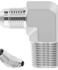 Built Tough 90 Degree JIC 37 Degree Male To Three Quarter Inch NPTF Male Hydraulic Elbow Adapter For Tight Hose Routing And Universal System Compatibility Carbon Steel, 1/2 to 3/4 in