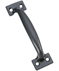 6-1/2 Inch Door Pull In Black Finish For Metal Or Wood Doors With Large Hand Clearance Durable Galvanized Construction Includes Mounting Screws
