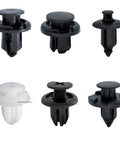 180 Piece Auto Clip Kit For Car Body Trim Replacement With Six Types Push Pin Clips For Bumper Fender And Interior Retention Super Handy For Civic And Accord Projects, black and white plastic push pin clips