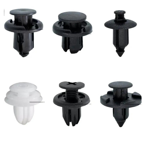 180 Piece Auto Clip Kit For Car Body Trim Replacement With Six Types Push Pin Clips For Bumper Fender And Interior Retention Super Handy For Civic And Accord Projects, black and white plastic push pin clips