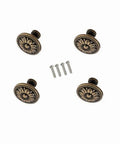 Flower Shape Metal Pull Knobs In Bronze Tone For Cabinets And Drawers, 4 Pack With Screws, 1 Inch By 1.4 Inch, Easy Install, Durable Kitchen Cupboard Or Dresser Hardware