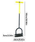 Manual Lawn Aerator Tool With T Handle And Stainless Steel Spikes For Deep Soil Loosening In Garden Lawn Flower Beds And Patios 99x24cm