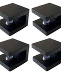 Brass Glass Clamp No Drill On Glass Holder And Shelf Bracket Clip Support For 8mm To 10mm Glass Matte Black Four Pack
