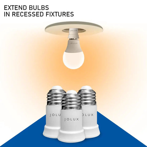 Bulb Socket Extender Four Pack E26 To E26 Lamp Socket Extension Medium Screw Base Adapter For Recessed Fixtures with JOLUX branding