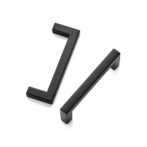 Three Pack 3 Inch Center To Center Slim Square Bar Drawer Handles In Matte Black For Kitchen Cabinets Durable Zinc Alloy Pulls