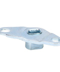 Rear Right Tailgate Hinge Replacement For Trucks 2007 To 2020 viewed from top, silver metal construction, with mounting holes.