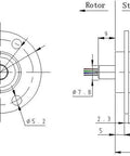 3 To 5 Wire Electrical Slip Ring 15A 22mm Rotary Collector Ring With 360 Degree Rotation Gold Gold Contacts Durable Commutator Joint For PTZ Cameras Data And Image Transmission High Current 30A Variant Available technical drawing