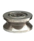 10 Piece V Groove Miniature Bearings And U Shape Pulley Wheels For Wire Guide Tracks with polished stainless steel surface.