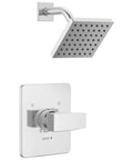Modern 14 Series Shower Trim Kit With Chrome Head And Handle, Valve Trim Set T14267-PP, Valve Not Included
