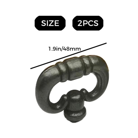 Solid As A Rock Matte Black Ring Knobs For Kitchen Cabinets And Bedroom Drawers Vintage Drop design, size 1.9in, includes 2 pieces.
