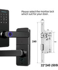 Smooth Operator Keyless Entry Door Lock Featuring Bright Illuminated Touchscreen Keypad And App Remote Unlocking For Hassle Free Smart Home Security Plus Fast Finger Print Scanner And Tough Exterior Deadbolt side view with dimensions