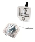 Two Pack Keys Alike Five Eighths Inch Lock Cylinder Tool Box Lock Replacement for Flush Mounted T Handle Truck Tool Box Easy Install Durable Chrome Finish For Pickup showing lock mechanism and keyhole