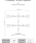 Detailed product information for Heavy Duty Quad Arm Desk Mount For Multiple Flat Screens Rock Solid Monitor Bracket 17 To 32 Inch.