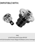 Axle Diff Gear Set 12T 24T Steel Bevel Gear Beefed Up Upgrade for FMS FCX24 1/24 and 1/18 RC Cars CNC Machined Hardened Steel Diff