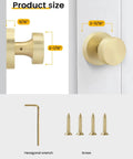 Gold Dummy Door Knobs Set Four Pack Heavy Duty Zinc Alloy With Brushed Gold Finish No Turning Interior Knobs dimensions and screws