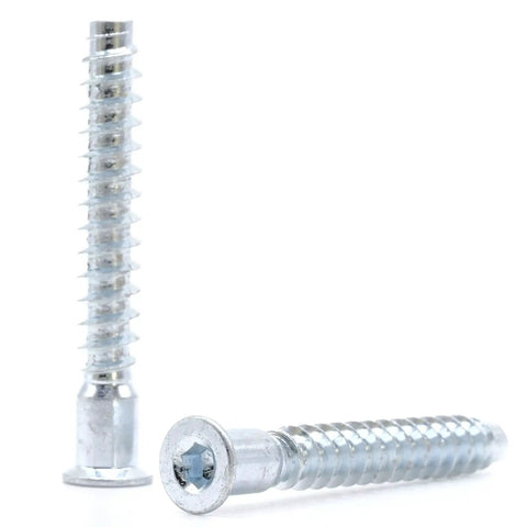 M7 x 50mm Confirmat Screws for Flat Pack Furniture, 5mm Pre Drilled Holes, Durable wood assembly fasteners in steel