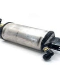 Side view of Profleet air release cylinder assembly with silver body and black mounting bracket