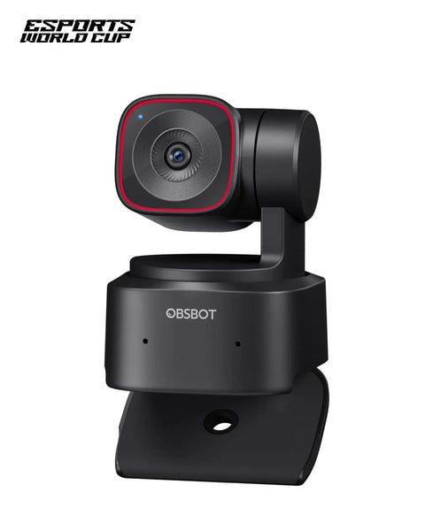 Badass 4k Streaming Webcam For PC Gaming featuring Smart AI Auto Tracking and Rock Solid PTZ Motion Control, black design, versatile use.