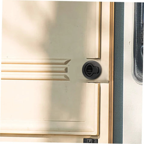 Kisangel flush pull slam latch installed on beige panel; black round handle