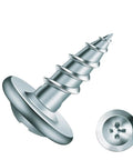 Size 8 Wood Screw One Half Inch Carbon Steel Self Tapping Truss Head Fasteners, close-up of screw and head design