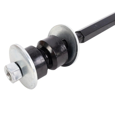 All In One Front Steering And Suspension Kit 12 Piece For Easy Install And Peak Handling, Includes Tie Rod Ends, Ball Joints, Control Arms, Sway Bar Links And Bushings For A Smooth, Responsive Ride. Black steel tie rod end with washers and nut