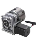 Straight Up Precision 4th Axis Gearbox For CNC Router, aluminum motor assembly with three jaw 100mm chuck.