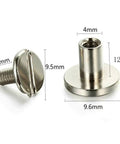 Fifty Heavy Duty Chicago Binding Screws For Real Leather Goods And Tough Belt Tacks Totally Rock Solid Nickel Coated M4 Fasteners with dimensions