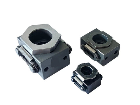 Mini Vise Clamp For Wire Cut EDM And Drilling Machines 11mm Jaw shown in three different sizes for precision machining