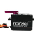 Heavy Duty 180 Kg Cm Digital Servo Motor 24V Brushless High Torque Waterproof Metal Gear 180 Degree Swing For Robotics RC Cars CNC And Automation Ideal For Industrial Robots And Hobby Projects, black 24V metal servo with cable