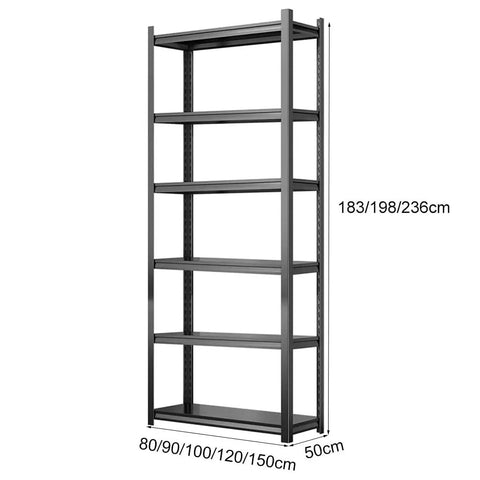 Heavy Duty Adjustable 6 Tier Metal Shelving for Garage Storage and Organization Utility Shelf Rack for Bathroom Balcony Kitchen Badass Sturdy Build and Massive Capacity 90 by 50 by 198 cm