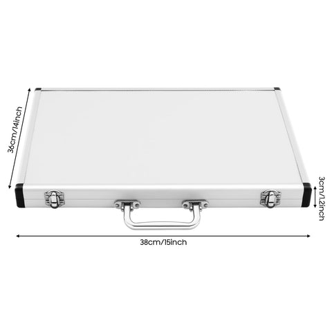 Closed case of 13 Piece Welding Gauge Tool Inspection Kit With Mirror And Box, showing dimensions and stainless steel construction.