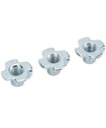 Three 80-Piece Carbon Steel T Nut 4 Prong Tee Blind Nuts Kit for RVs electronics and furniture projects