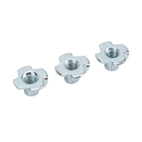 Three 80-Piece Carbon Steel T Nut 4 Prong Tee Blind Nuts Kit for RVs electronics and furniture projects