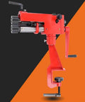 7 Inch Sheet Metal Bead Roller And Bender, Manual Hand Tool With Clip, 6 Die Sets And Gears, shown in full side view