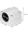 Aluminum 25mm Linear Motion Ball Bearing Slide Block SC25UU with dimensions 76mm L x 67mm W x 52mm H, corrosion-resistant surface