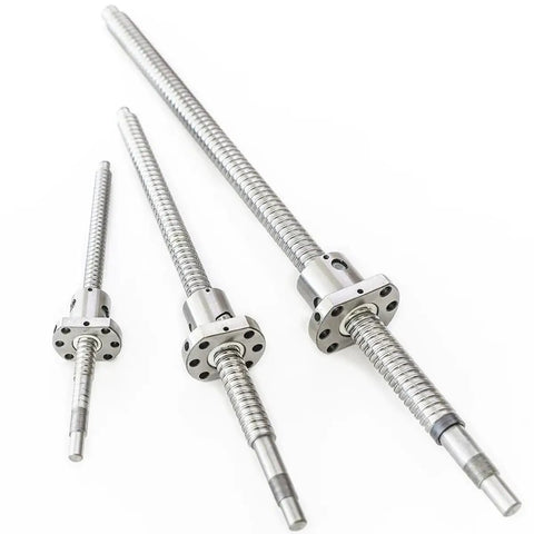 Three 12mm Ball Screw with SFU1204 RM1204 Anti Backlash Linear Motion Screw Sets, 420mm Long, 4mm Lead, shown at different angles.
