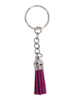 Super Hype DIY Acrylic Keychain Blank Kit Includes Sixty Clear Blanks Plus Rings Tassels Bags And Paper Cards For Painting Projects That Turn Awesome Custom Designs Great Value Set For Beginners Making Personalized Things That Look Totally Cool; silver keychain with purple tassel