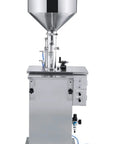 Top Shelf Heavy Duty Pneumatic Paste Filling Machine Badass Piston Dispenser For Thick Liquids Like Honey Lotions And Shampoos, stainless steel design.