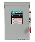 Front view of 60 Amp Non Fusible Safety Switch Heavy Duty Single Phase Two Pole 240 Volt With Quick Break Mechanism 10,000 AIC Max