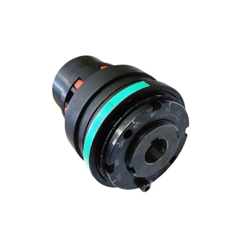 Pro Level Zero Backlash Ball Torque Limiter And Safety Coupling With Overload Clutch For Servo Motors, black and green design, detailed view.