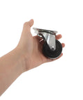 Four Pack Two Inch Rubber Swivel Caster Wheels Dead Silent Low Profile Design With Top Notch Nonslip Traction That Rolls Like A Dream For Office Carts And Workbenches Heavy Duty Replacement Rollers held in a hand.