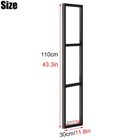 Rock Solid Ceiling Mount Shelf Bracket Built To Handle Heavy Loads And Keep Your Space Looking Fresh, 110cm tall, black metal frame.