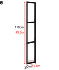 Step Up Your Home Game With Solid 3 Layer Ceiling Mount Shelf Bracket, Heavy Duty Industrial Metal Floating Support Rack For Kitchen Or Office, Space Saving Black Frame, 3 Pack, Planks Not Included, detailed dimensions shown.
