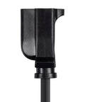Close-up of 6Ft 16AWG Power Extension Cord Cable SJT 16/3C NEMA 5 15P To NEMA 5 15R 13A 125V Black Heavy Duty Extension Cord end