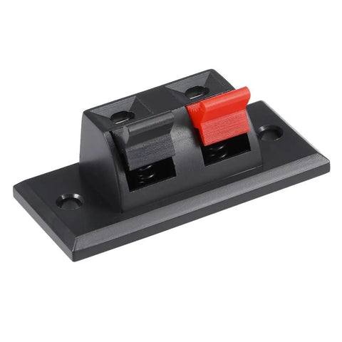 Two Pack 2 Way Speaker Spring Connectors Plug And Play Terminal Clips For Quick Speaker Wiring, 2 Pins And 2 Positions, Spring Load Clip